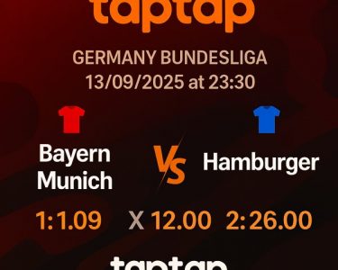 Bayern Munich vs Hamburger Bundesliga match banner,