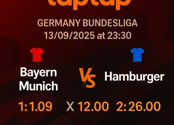 Bayern Munich vs Hamburger Bundesliga match banner,
