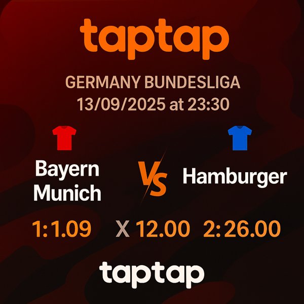 Bayern Munich vs Hamburger Bundesliga match banner,
