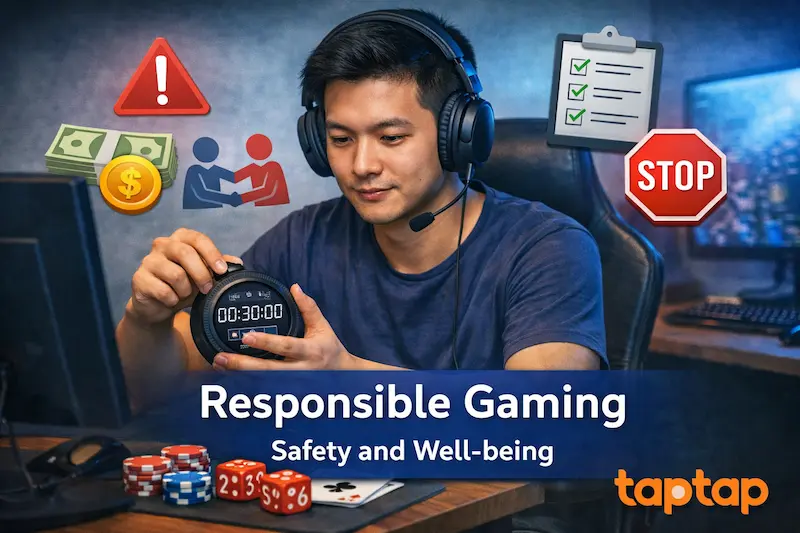 ការលេងដែលមានការទទួលខុសត្រូវហ្គេម លេងដោយសុវត្ថិភាព ជាមួយ taptap — អ្នកលេងដោយប្រើឧបករណ៍ដូចជាការកំណត់ពេលវេលា និងថវិកា